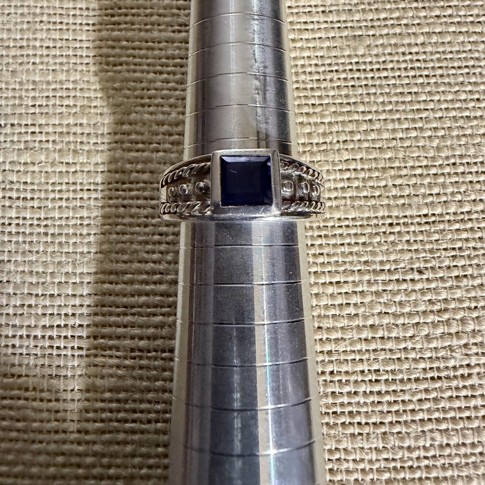 Judith Ripka Vintage Iolite Sterling Silver Ring Size 9 Previously Worn